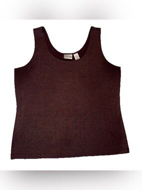 L Chico women’s brown and gold sparkle, tank top size 2 round neck